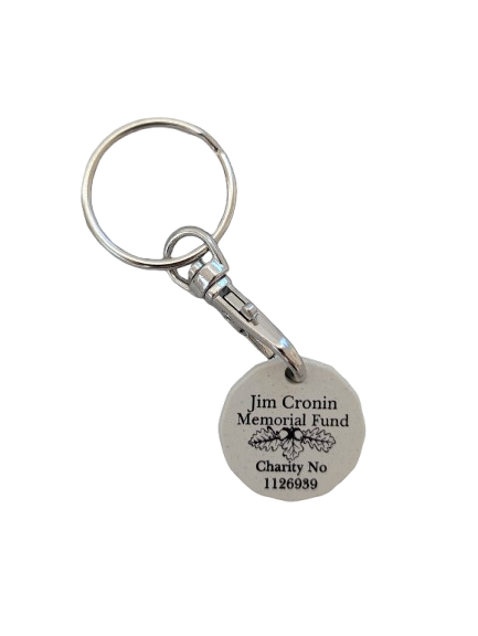 A handy JCMF Trolley coin which can be attached to your keys so you never go shopping without a trolley!