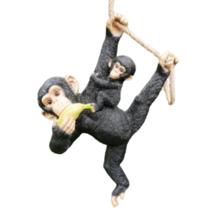 Hanging Chimp and Baby