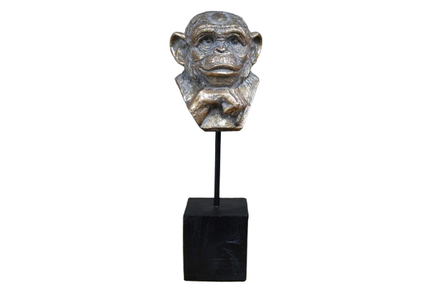 Chimp Bust on a Stand